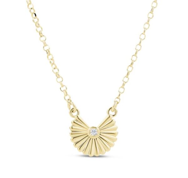 GROOVED FAN PENDANT IN YELLOW