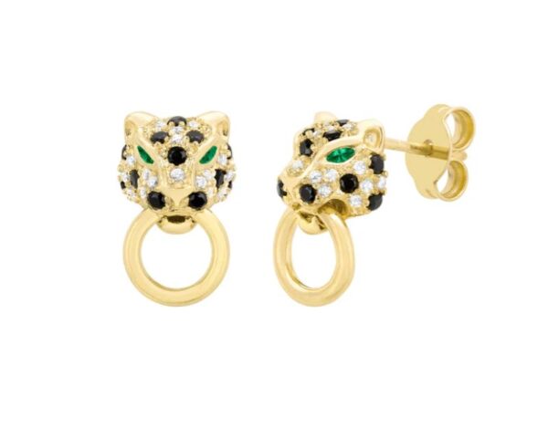 Classic Panthere Stud Earrings in Yellow
