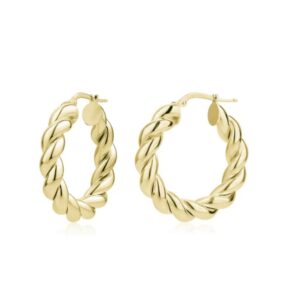 Medium Donut Twist Hoops in Yellow
