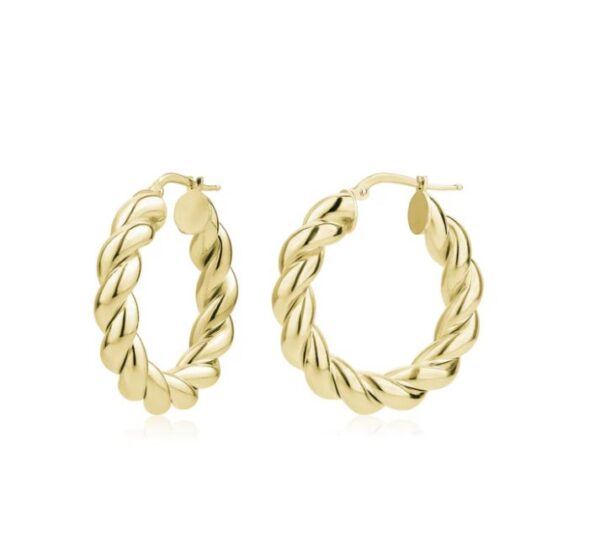 Medium Donut Twist Hoops in Yellow