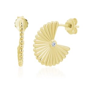 GROOVED FAN STUD IN YELLOW