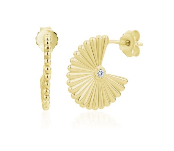 GROOVED FAN STUD IN YELLOW