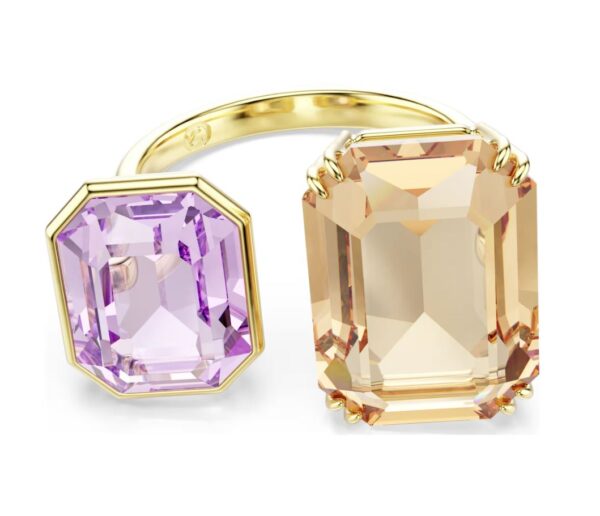 Millenia open ring Octagon cut, Multicoloured, Gold-tone plated (55)