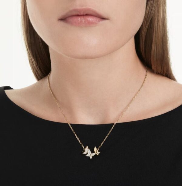 Idyllia Lilia necklace Butterfly, White, Gold-tone plated - Image 2