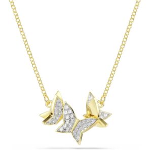 Idyllia Lilia necklace Butterfly, White, Gold-tone plated