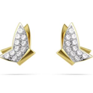 Idyllia Lilia stud earrings Butterfly, White, Gold-tone plated