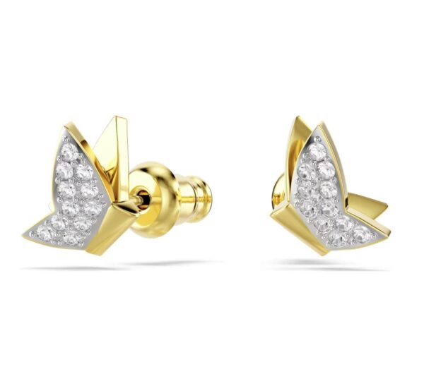 Idyllia Lilia stud earrings Butterfly, White, Gold-tone plated - Image 2