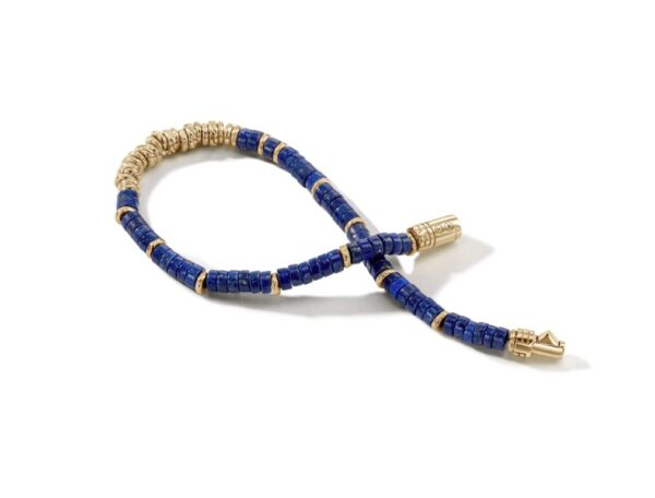 Heishi Bracelet, Gold, Hardstones (Lapis Lazuli) - Image 3