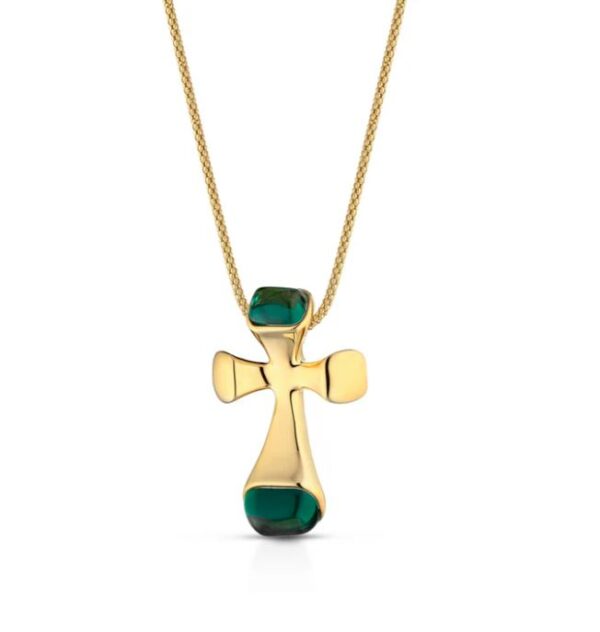 COLOR BURST CROSS PENDANT IN GREEN (Pre-order)