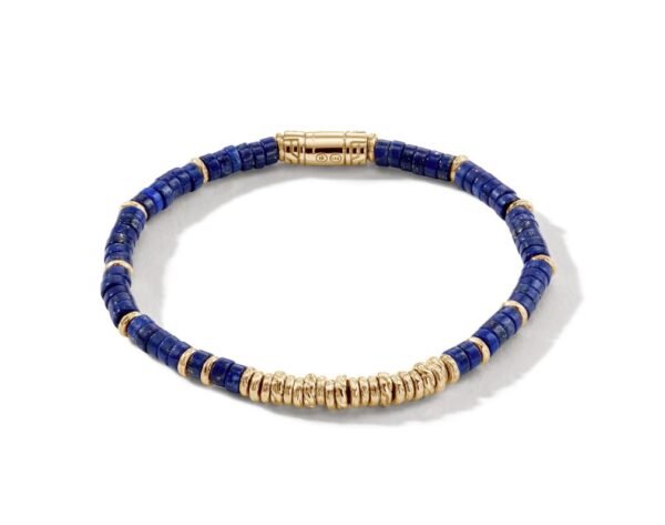 Heishi Bracelet, Gold, Hardstones (Lapis Lazuli)