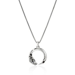 Naga Pendant Necklace, Sterling Silver, Blue Sapphire, 1.6MM