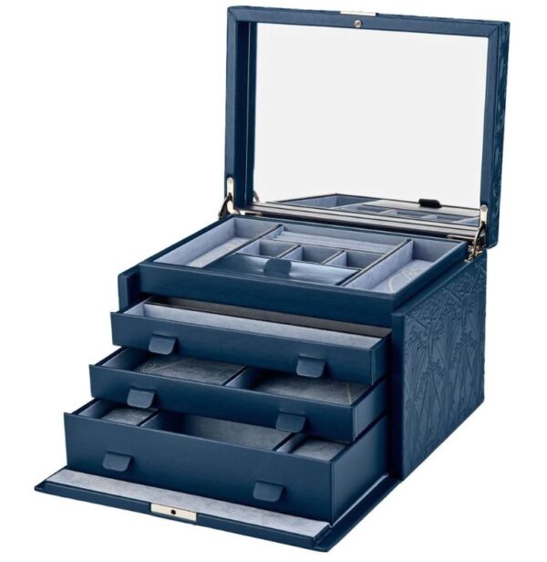WOLF X LIBERTY All Over Ianthe Large Jewellery Box - Navy