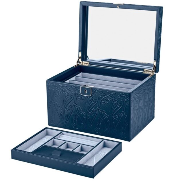 WOLF X LIBERTY All Over Ianthe Large Jewellery Box - Navy - Image 3