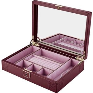 WOLF X LIBERTY Ianthe Medium Jewellery Box - Burgundy