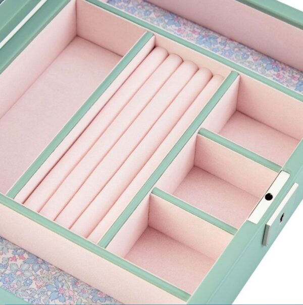 WOLF X LIBERTY Julia Interior Print Medium Jewelry Box - Sage Green - Image 3