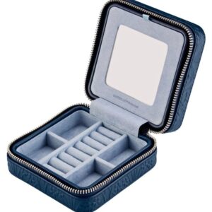 WOLF X LIBERTY All Over Ianthe Small Travel Jewellery Zip Case - Navy