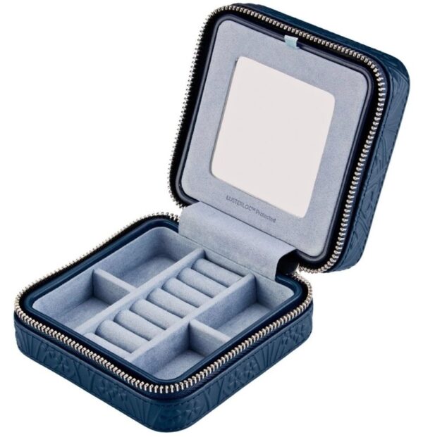 WOLF X LIBERTY All Over Ianthe Small Travel Jewellery Zip Case - Navy