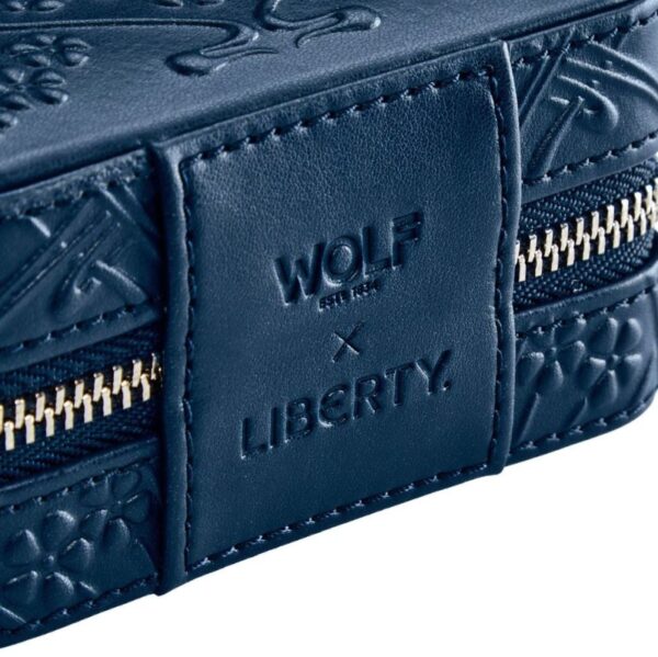 WOLF X LIBERTY All Over Ianthe Small Travel Jewellery Zip Case - Navy - Image 5