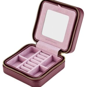 WOLF X LIBERTY Ianthe Small Travel Jewellery Zip Case - Burgundy