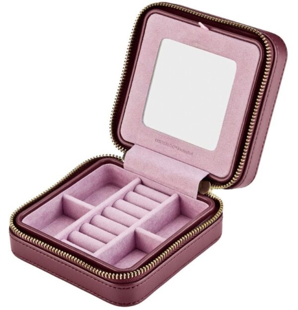 WOLF X LIBERTY Ianthe Small Travel Jewellery Zip Case - Burgundy