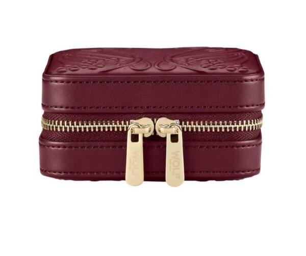 WOLF X LIBERTY Ianthe Small Travel Jewellery Zip Case - Burgundy - Image 4