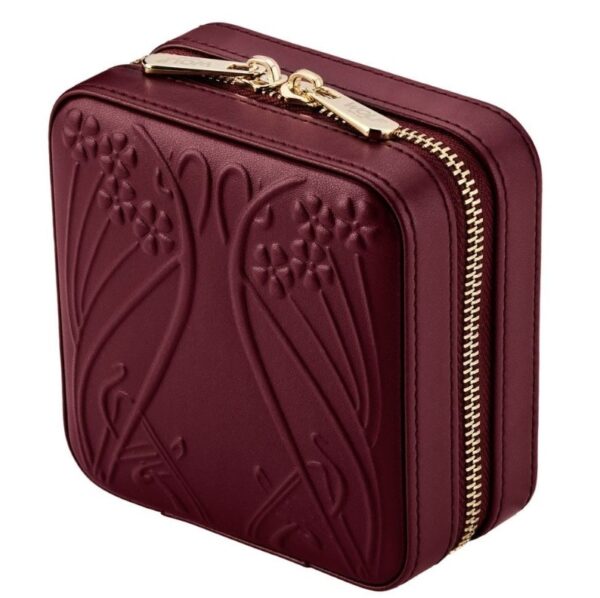 WOLF X LIBERTY Ianthe Small Travel Jewellery Zip Case - Burgundy - Image 5