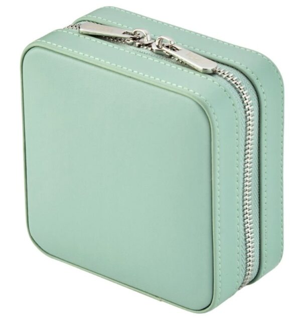 WOLF X LIBERTY Julia Interior Print Small Travel Jewellery Zip Case - Sage Green - Image 2