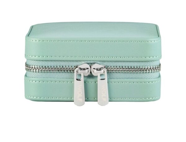 WOLF X LIBERTY Julia Interior Print Small Travel Jewellery Zip Case - Sage Green - Image 6