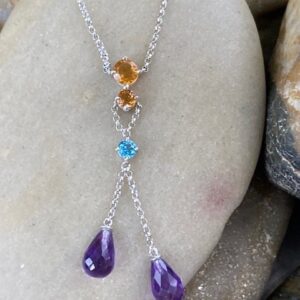 825-10234 AMETHYST DROP NECKLACE