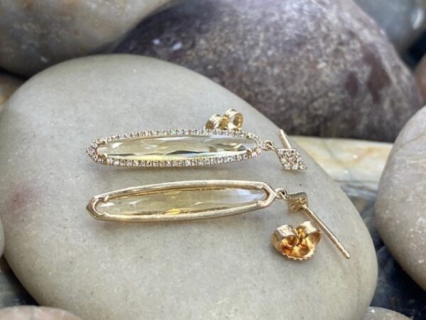 870-14084 CITRINE & DIAMOND DROP STUDS - Image 5