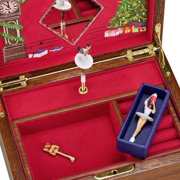 Ballet Musical Jewellery Box – Nutcracker Walnut Wood - Image 3