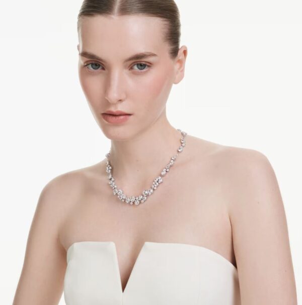 Constella necklace Round cut, White, Rhodium plated - Image 2
