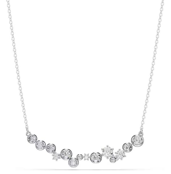 Constella necklace Mixed cuts, White, Rhodium plated