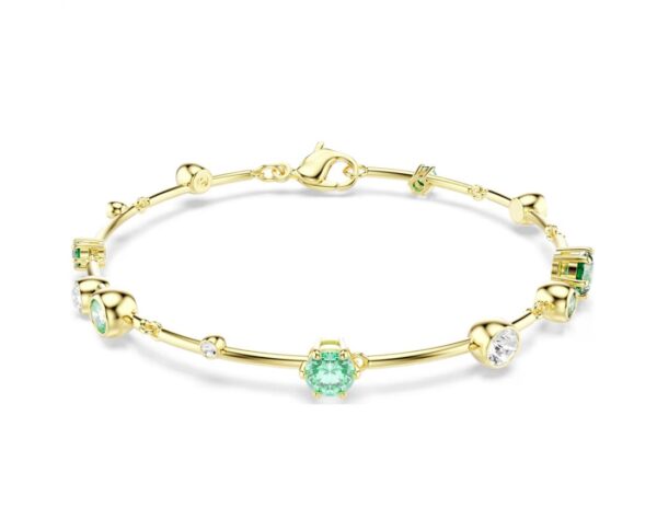 Constella bracelet Mixed cuts, Green, Gold-tone plated