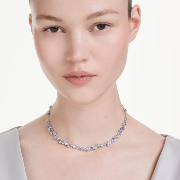 Constella necklace Mixed cuts, Blue, Rhodium plated - Image 2