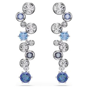 Constella drop earrings Mixed cuts, Blue, Rhodium plated