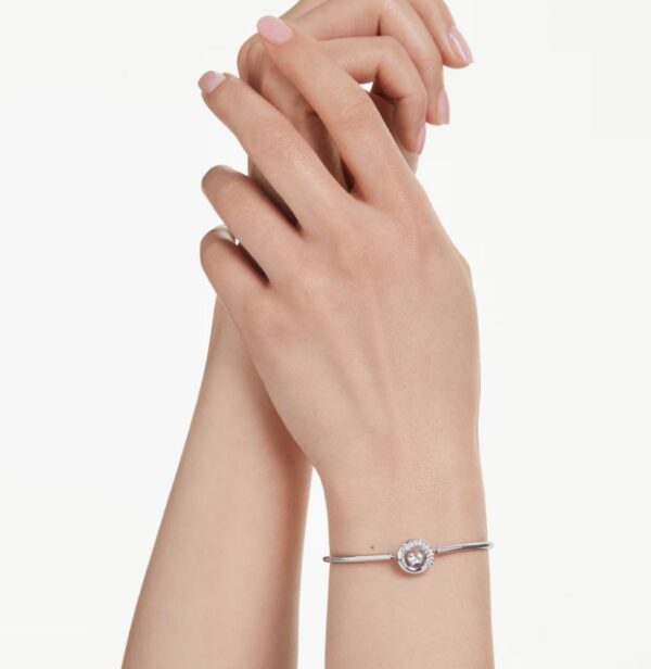 Dextera bangle Round cut, White, Rhodium plated - Image 2