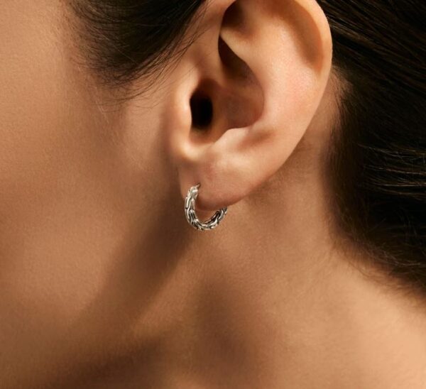 JH Essential Hoop Earrings, Sterling Silver, 14MM - Image 2
