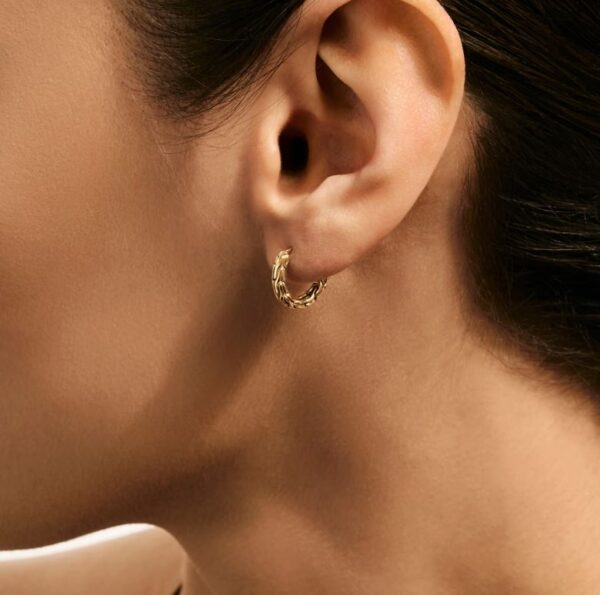 JH Essential Hoop Earrings, Gold, 14MM - Image 2
