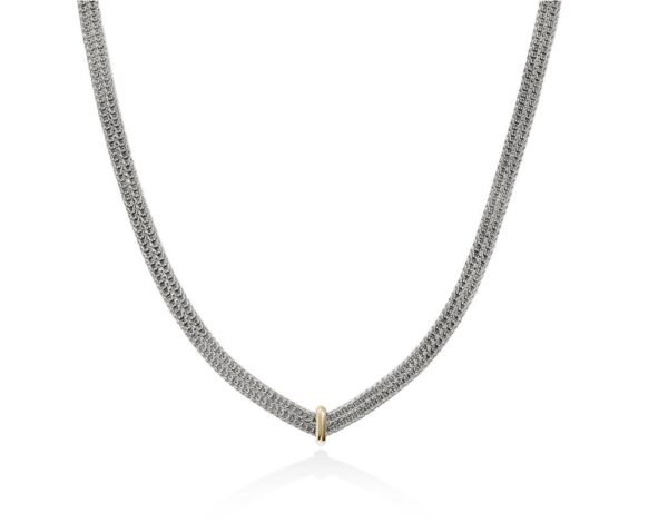 Icon Link Necklace, Sterling Silver, Gold, 6MM