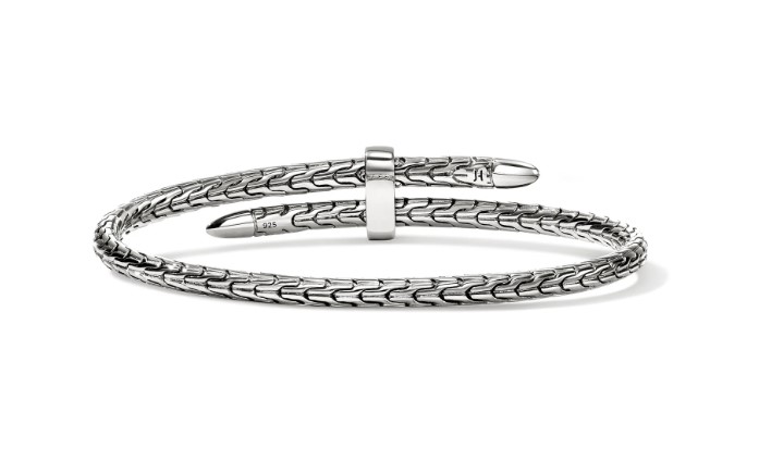 Spear Flex Cuff, Sterling Silver, Blue Sapphire, 4mm, Medium - Image 3