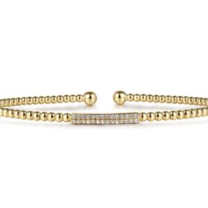 Preorder – 14K Yellow Gold Bujukan Bead Bangle with Diamonds