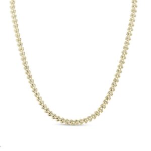 Flat Heart Link Necklace in Yellow