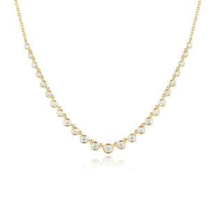 Lab Diamond - Graduated Bezel Necklace in Yellow