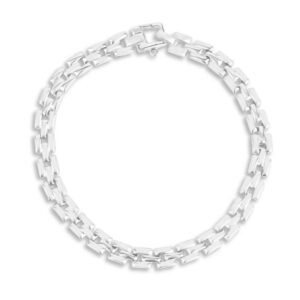 Plain Square Link in Bracelet in White