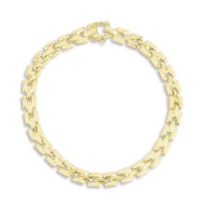 Plain Square Link in Bracelet in Yellow
