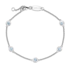 Diamond by the Yard Bracelet in White, Baby Blue Stones