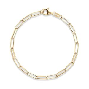 Paper Clip Fine Link Bracelet in Yellow