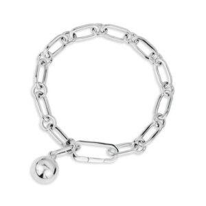 Tube Paperclip Ball Bracelet in White
