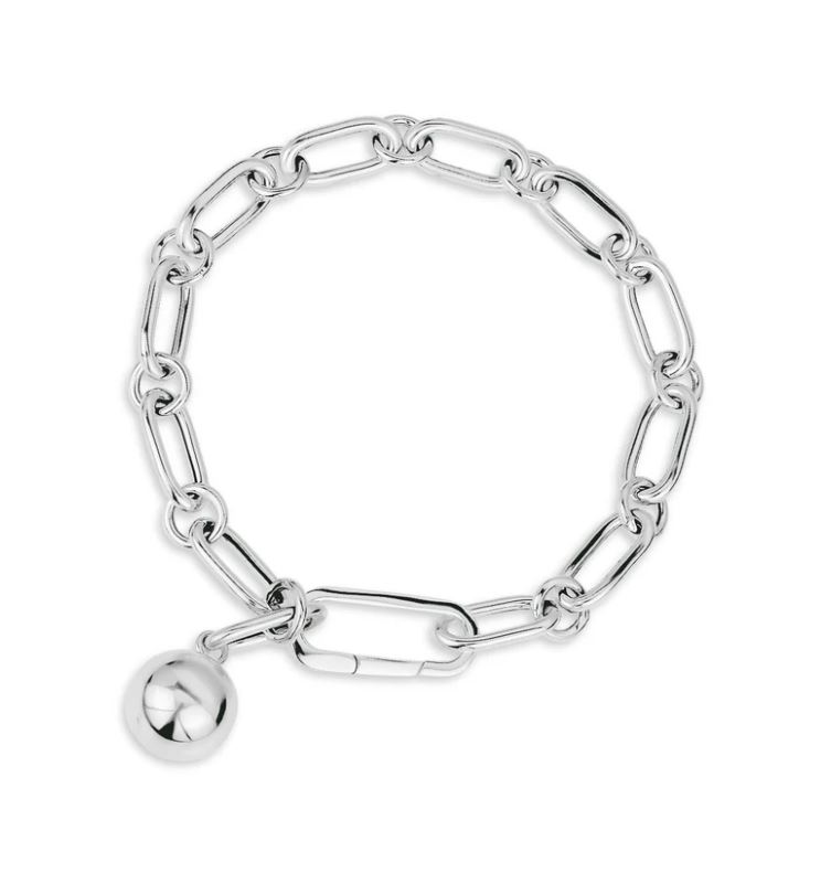 Tube Paperclip Ball Bracelet in White